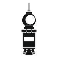 Artificial satellite spaceship icon, simple style vector