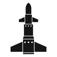 Intercontinental rocket icon, simple style vector