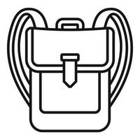 Backpack icon, outline style vector