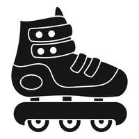 icono de patines en línea protegidos, estilo simple vector