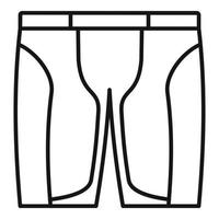 icono de pantalones cortos de bicicleta, estilo de esquema vector