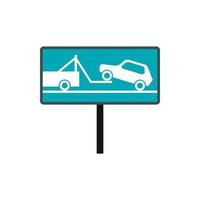 Tow away no parking sign icon, flat style vector