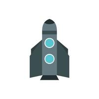 Grey rocket icon in flat style vector