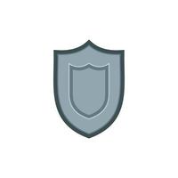 Metal medieval shield icon, flat style vector