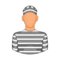 Prisoner icon in cartoon style vector