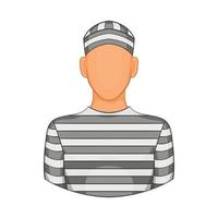 Prisoner icon in cartoon style vector