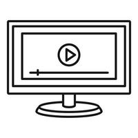 Online learning icon, outline style vector