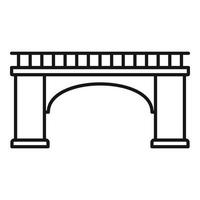 Brick bridge icon, outline style vector