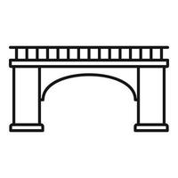 Brick bridge icon, outline style vector