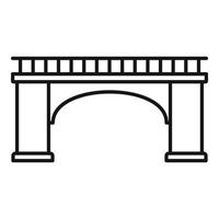 icono de puente de ladrillo, estilo de contorno vector