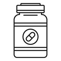 Capsule sport nutrition icon, outline style vector