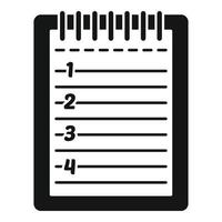 Paper notepad icon, simple style vector