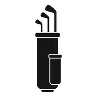 Golf stick bag icon, simple style vector