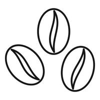 Coffee beans icon, outline style vector