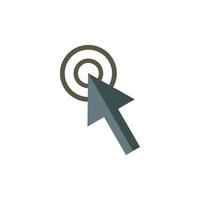 Cursor arrow clicks icon, flat style vector