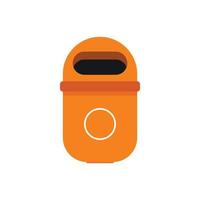 Street bin icon, flat style vector