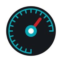 Black speedometer icon, flat style vector