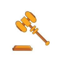 Judge gavel icon in cartoon style vector