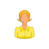 Support phone operator in headset icon vector