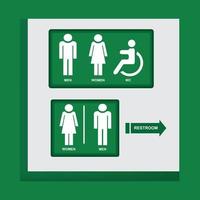 toilet vector icons set, male or female restroom wc