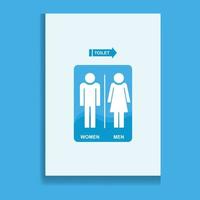 toilet vector icons set, male or female restroom wc