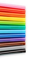 Multi-colored felt-tip pens, markers on a white isolated background photo