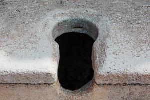 Antique marble public toilet in the city of Ephesus, Turkey. photo