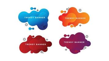 Modern abstract vector banner set. Flat geometric liquid form with various colors. Modern vector template, Template for the design of a logo, flyer or presentation.