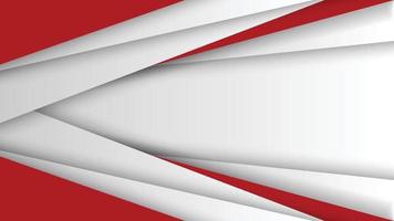 Abstract red and white overlapping layers background a combination. vector