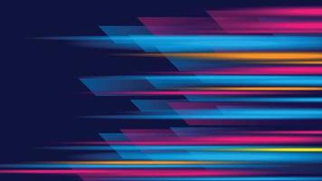 Modern abstract speed line movement. Colorful dynamic motion on blue background. vector