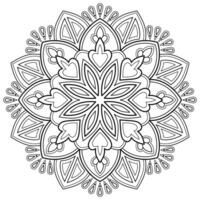 patrón de mandala para arte en la pared libro para colorear patrón de encaje diseño de impresión de tatuaje para una camisa de pintura de papel tapiz y tarjetas de diseño de pegatinas de plantilla de azulejos adorno decorativo texturizado. sobre fondo blanco vector