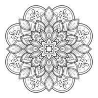 patrón de mandala para arte en la pared libro para colorear patrón de encaje diseño de impresión de tatuaje para una camisa de pintura de papel tapiz y tarjetas de diseño de pegatinas de plantilla de azulejos adorno decorativo texturizado. sobre fondo blanco vector