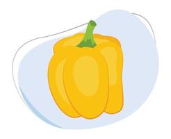 vector cartoon yellow paprica pepper for education about healthy fruits and vegetables