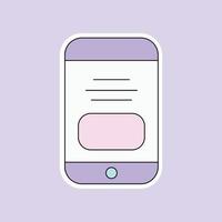 a smartphone isolated on soft purple background vector