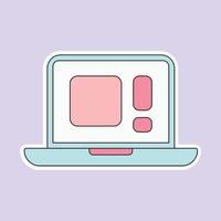 a laptop isolated on soft purple background vector