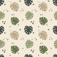 Monstera tropical leaves seamless pattern vector