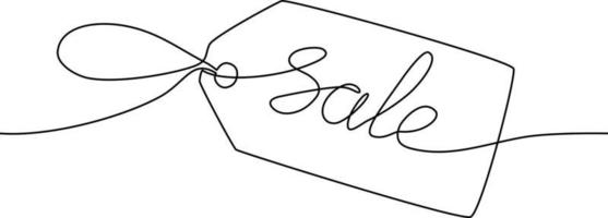 Sale letters vector continuous line drawing