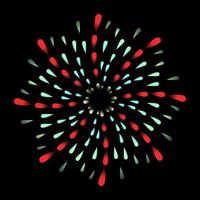 A flowery firework flat illustration, chrysanthemum firework vector