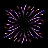 A flowery firework flat illustration, chrysanthemum firework vector