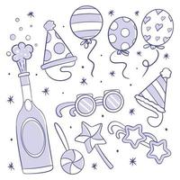 New year party collection elements vector