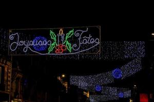 Paris, France, 2022 - Holiday lights at night photo