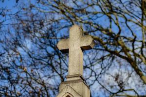 Cross in cemetery photo
