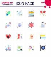 corona virus prevention covid19 tips to avoid injury 16 Flat Color icon for presentation prohibit open capsule date medicines drugs viral coronavirus 2019nov disease Vector Design Elements