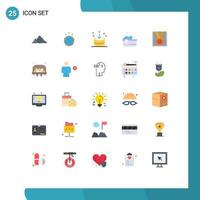 User Interface Pack of 25 Basic Flat Colors of hot bath interface connection import down Editable Vector Design Elements