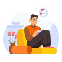 Self Care Mental Health with Man Reading Book vector