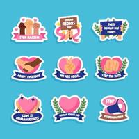 Human Rights Day Sticker Set vector