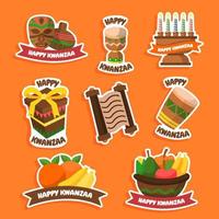 Kwanzaa Day Sticker Set vector