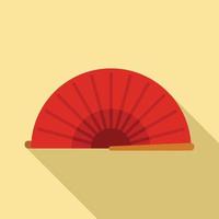 Summer hand fan icon, flat style vector