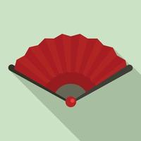 China hand fan icon, flat style vector