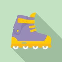 Small wheel inline skates icon, flat style vector